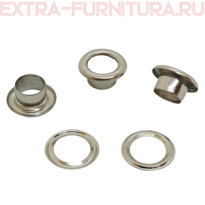 Люверсы 6 мм, (11,6*4,9 mm, h=5,0 mm.),никель (уп.5000шт) А