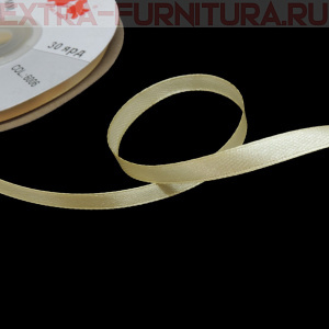 Лента атласная  6 мм  цв.006 светло-бежевый рул. 27,42м