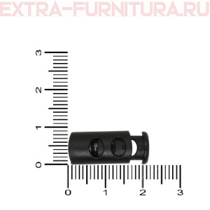 Фиксатор цилиндр двухдырочный, 27005СС цв.черный, полиамид