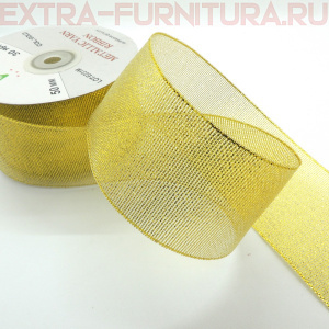 Лента металлизированная 50мм золото уп.30 ярд