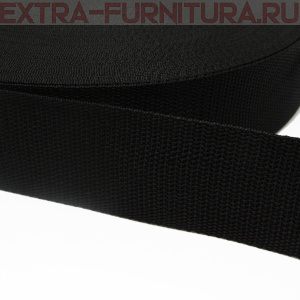 Стропа шир.50мм, цв. чёрный, уп.50м, пл. 23 гр/м