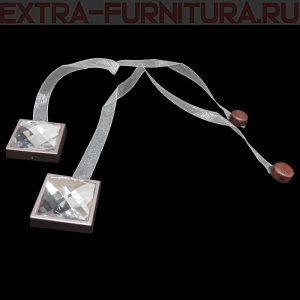 Магнитные клипсы "Квадро Люкс Кристалл" с лентой, цв. №21, пара