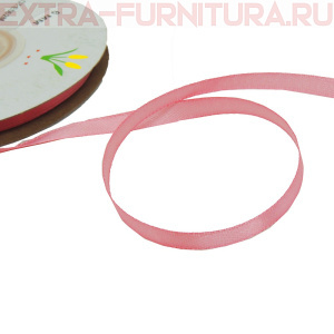 Лента атласная  6 мм  цв.053 чайная роза рул. 27,42м