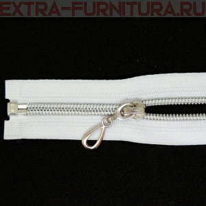 Молния спираль декор Т5 50см цв.белый/серебро MaxZipper*