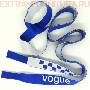 Шнурки плоские 130см, шир.19мм, Vogue+шахматка, цв.василек