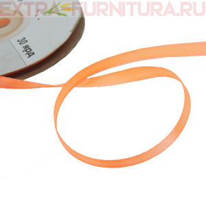 Лента атласная  6 мм  цв.074 оранжевый рул. 27,42м