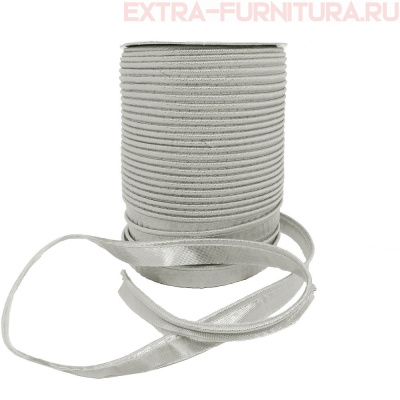 Кант атласный 12 мм, 72 ярда, цв. серебро (металлизированный) А