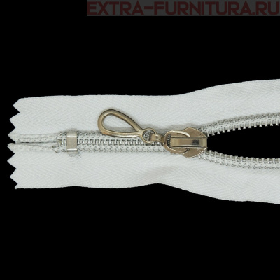 Молния спираль декор Т7 16см цв.белый/серебро н/р