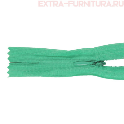 Молния потайная № 3, 50 см, цв. 254 зелёная бирюза п/э пл.9,3 гр/м