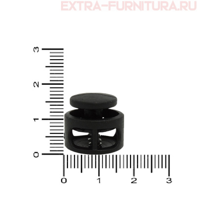 Фиксатор двойной "Кнопка", 17мм, цв.черный, арт.В22 (уп.500шт/кор.10000шт)